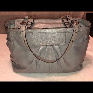 Coach grey leather satchel
